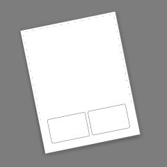 2-Up Peel Out Style Embedded Cards on White 8½ X 11 (2 card) Smooth - 400 Cards/pack