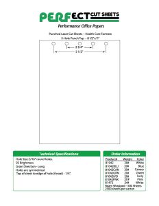 Perfect™ Punch Healthcare Format - 5 Hole Top Punch  Green  - 8 ½ X 11   20 lb. (75 gsm)