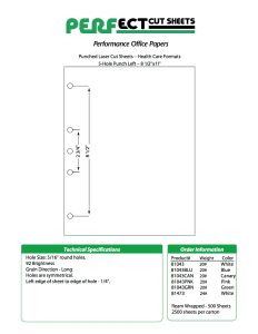 Perfect™ Punch Healthcare Format  - 5 Hole Left Punch  Green  - 8 ½ X 11   20 lb. (75 gsm)