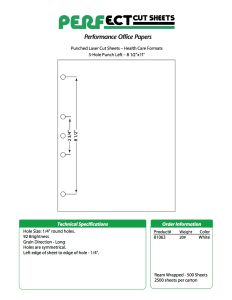 Perfect™ Punch Healthcare Format  - 5 Hole Left Punch  White  - 8 ½ X 11   20 lb. (75 gsm)