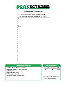 Perfect™ Punch Spiral and Twin Loop Format - 3:1 Twin Loop 32 Hole Punch White  - 8 ½ X 11   24 lb. (90 gsm)