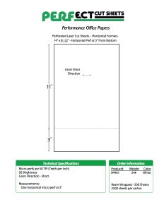 Perfect™ Perforation Formats - Laser Perf at 3" from Bottom of Sheet  White  - 8 ½ X 14    24 lb. (90 gsm)