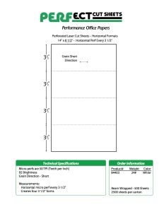 Perfect™ Perforation Formats - Laser Perfs every 3 ½" White  - 8 ½ X 14    24 lb. (90 gsm)