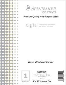 Auto Window Stickers  (8 X 10) White  8½ X 11 - 50 lb. (171 gsm)